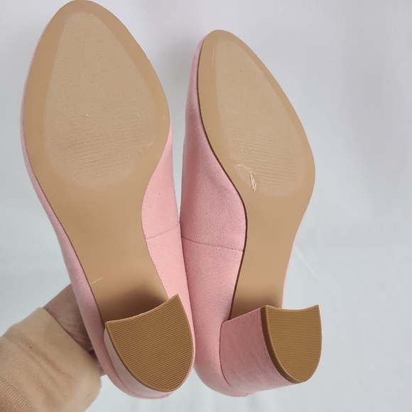 NEW JustFab Shoes Womens 5.5 Caroline Pumps Heel ROSE PINK Comfy Dressy NIB - Picture 5 of 7